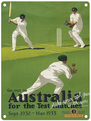 Australia cricket test match metal sign