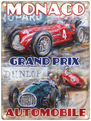 Monaco Grand Prix Automobile metal sign