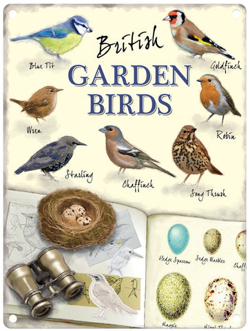 British Garden Birds metal sign