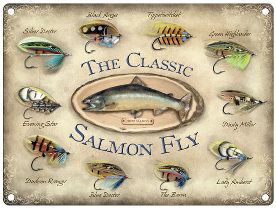 The classic wet Salmon fly metal sign