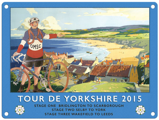 Tour de Yorkshire departs 2015 metal sign