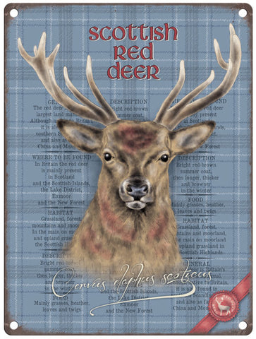 Scottish Red Deer metal sign