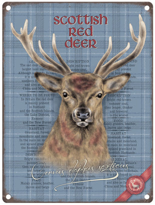 Scottish Red Deer metal sign