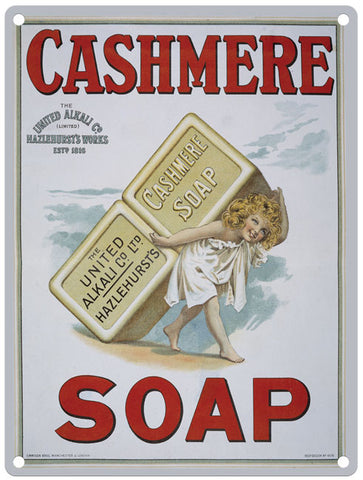 Cashmere Soap vintage metal sign