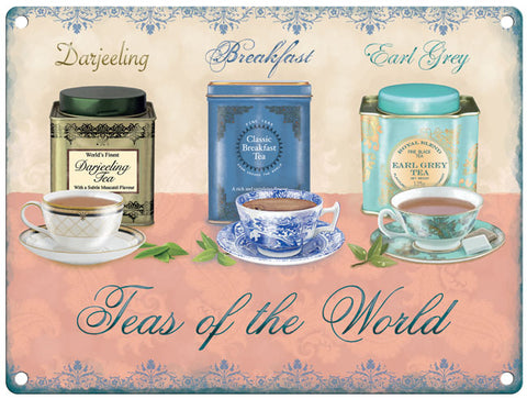 Teas of the world metal sign