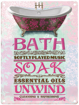 Bath soak and unwind sign