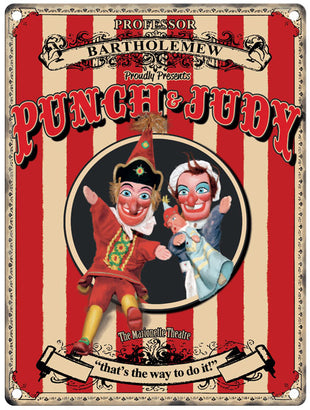 Punch and Judy metal sign