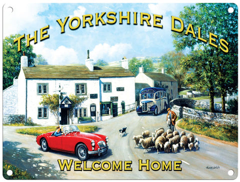 Yorkshire Dales Welcome by Kevin Walsh metal sign