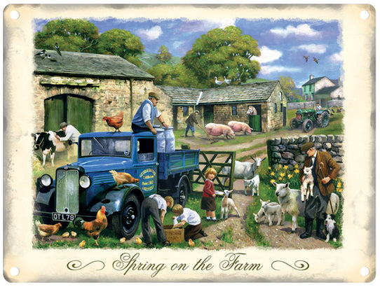 Spring on the Farm metal sign