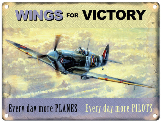 Spitfire Wings for Victory metal sign