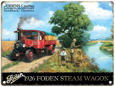 Foden Steam Wagon metal sign