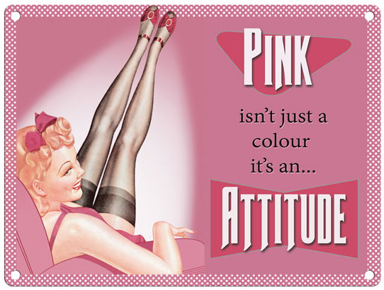 Pink Isn't Just A Colour its an Attitude metal sign