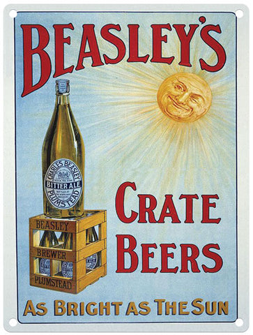 Beasley's Crate Beers. As bright as the sun sign