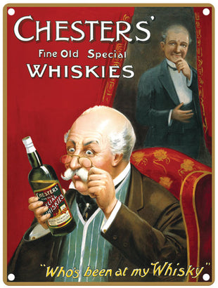 Chesters Fine Whisky vintage metal sign