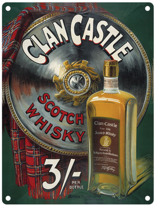 Clan Castle Scotch Whisky vintage metal sign