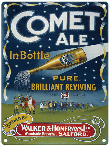 Walker Homfrays Comet Ale vintage metal sign