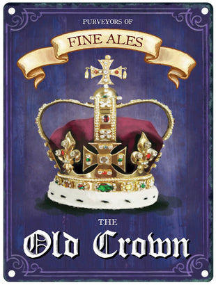 The Old Crown metal pub sign
