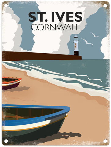 St Ives Cornwall metal sign