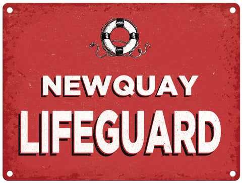 Newquay Lifeguard metal sign