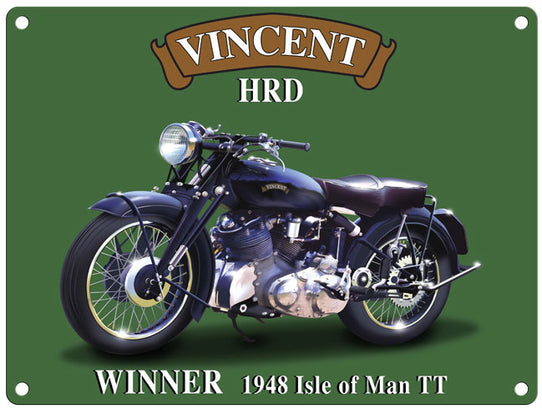 Vincent HRD 1948 Isle of Man TT metal sign