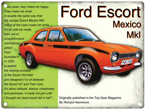 Ford Escort Mexico MK1 metal sign
