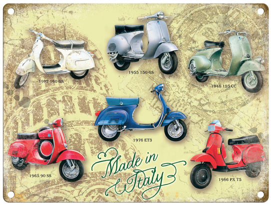 Vespa made in Italy metal sign
