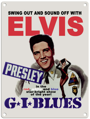 Elvis G I Blues poster metal sign