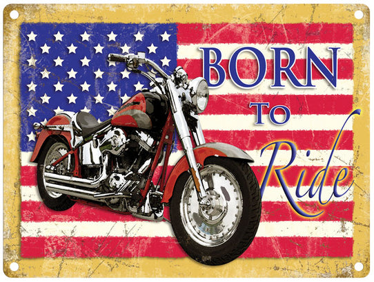 Born to Ride motorcycle metal sign