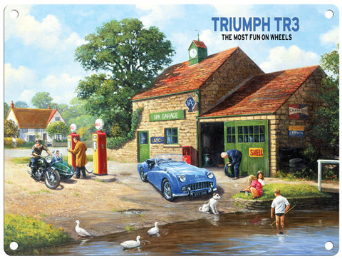 Triumph TR3 by Kevin Walsh metal sign