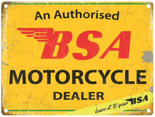 BSA Motorcycle Dealer metal sign