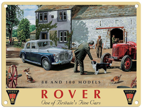 Rover 80 and 100 models by Trevor Mitchell metal sign