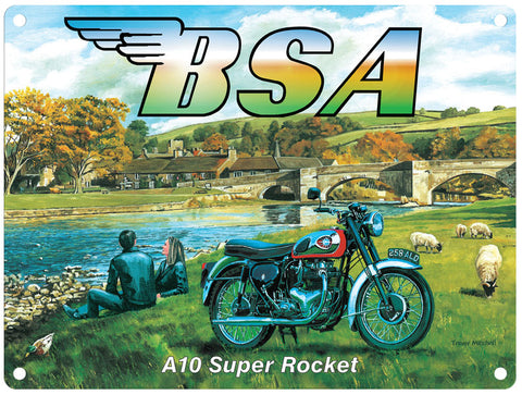 BSA A10 Super Rocket country scene by Trevor Mitchell