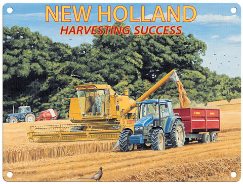 New Holland Harvesting Success metal sign