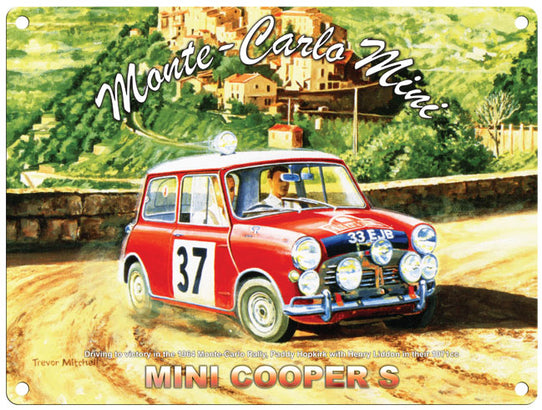 Monte Carlo Mini Cooper S metal sign