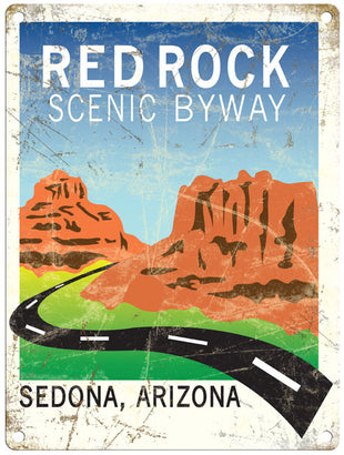 Redrock scenic byway, Arizona metal sign