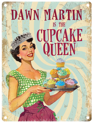 Personalised Cupcake Queen metal sign