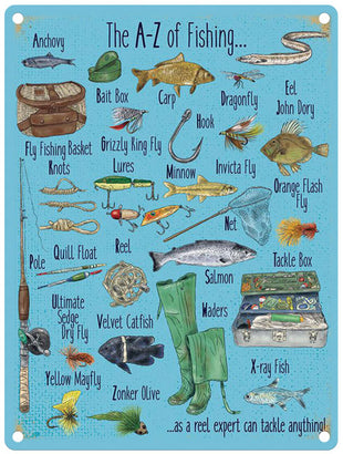 The A-Z of Fishing metal sign