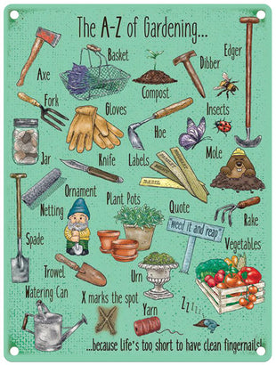 The A-Z of Gardening metal sign