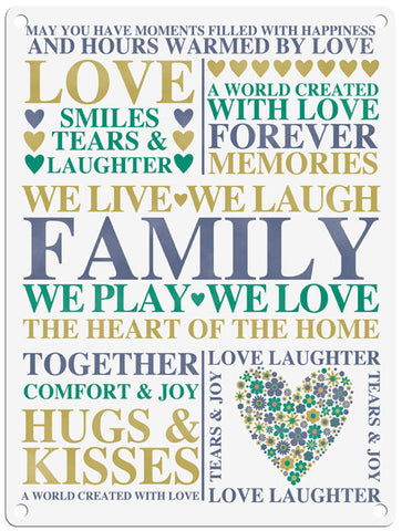 Love family metal sign