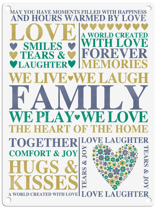 Love family metal sign