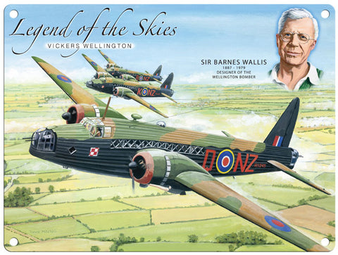 Vickers Wellington Legend of the skies by Trevor Mitchell metal sign