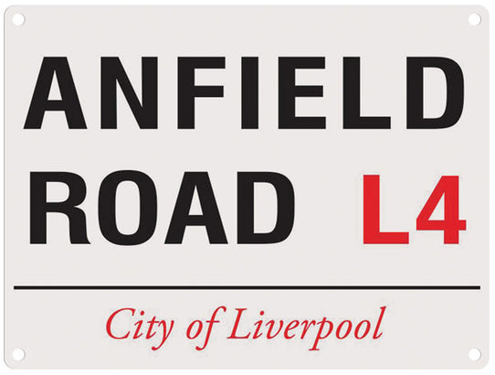 Anfield Road street sign.