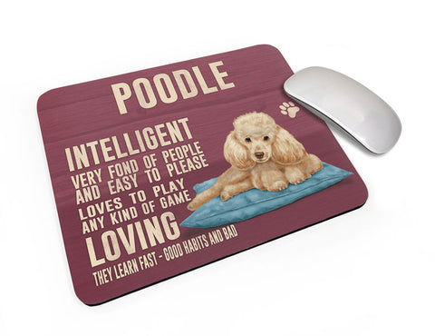 Cream Poodle Dog Mouse Mat