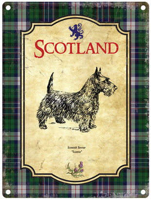 Scotland Scottie Dog metal sign