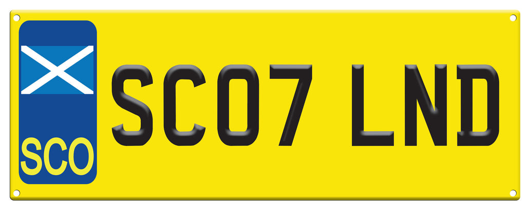 Scotland number plate metal sign