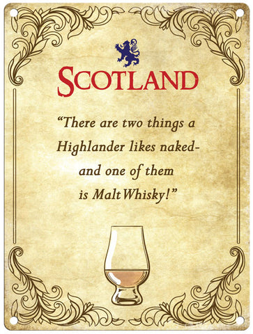 Scotland Malt Whisky metal sign