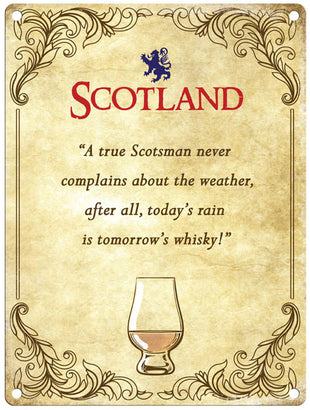 Scotland Whisky Weather metal sign