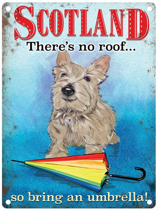 Scotland bring an umbrella scotty dog metal sign