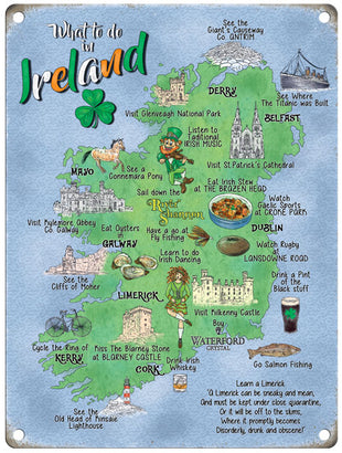 What to do in Ireland metal sign