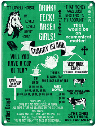 Father Ted saying Craggy Island metal sign